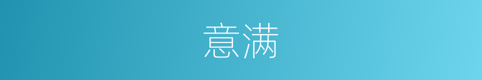 意满的意思