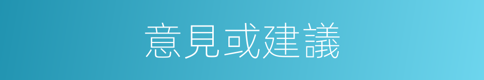 意見或建議的同義詞