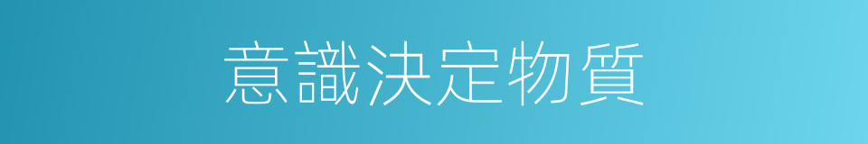 意識決定物質的同義詞