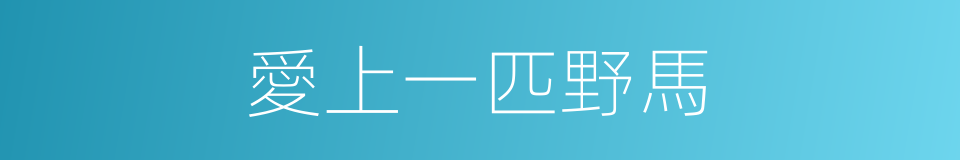 愛上一匹野馬的同義詞