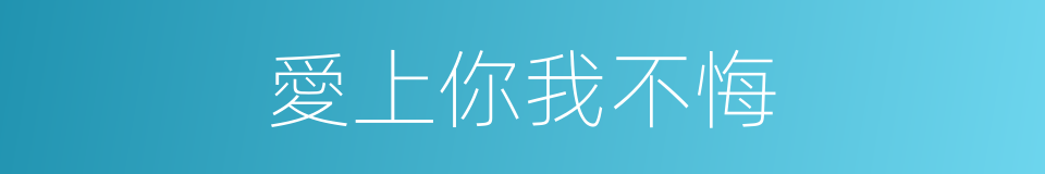 愛上你我不悔的同義詞