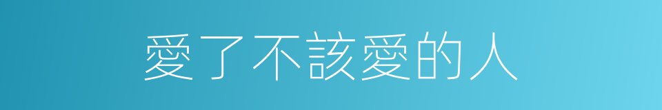 愛了不該愛的人的同義詞