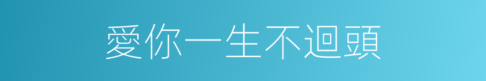 愛你一生不迴頭的同義詞