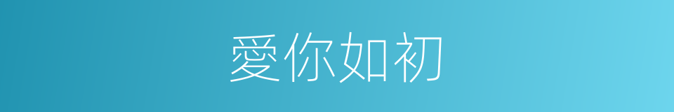 愛你如初的意思