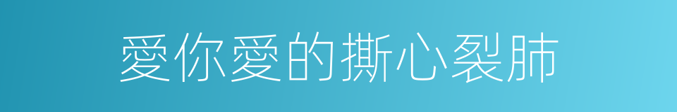 愛你愛的撕心裂肺的同義詞