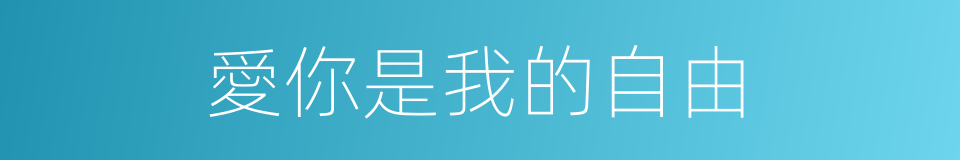 愛你是我的自由的同義詞