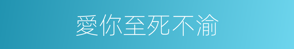 愛你至死不渝的同義詞