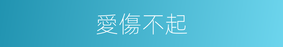 愛傷不起的同義詞