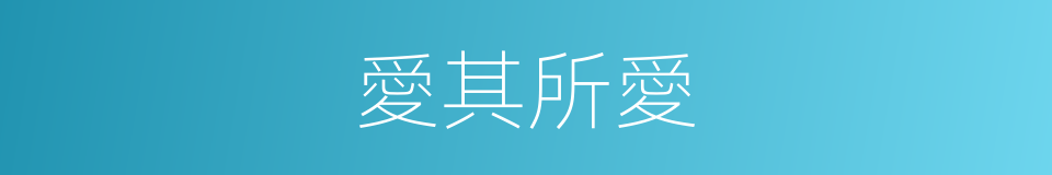 愛其所愛的同義詞