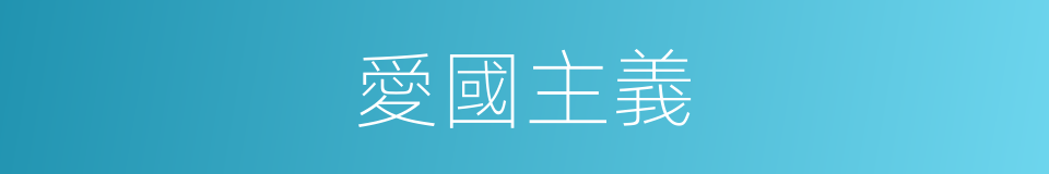 愛國主義的意思