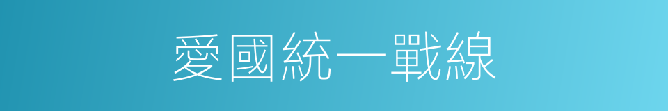 愛國統一戰線的意思