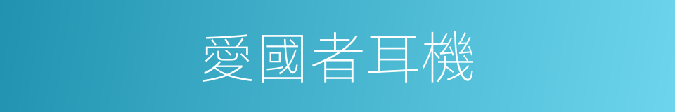 愛國者耳機的同義詞