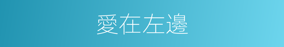 愛在左邊的同義詞