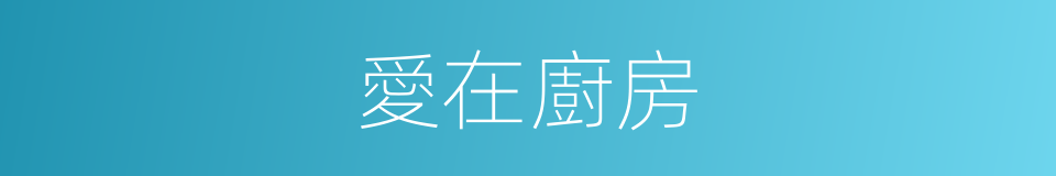 愛在廚房的同義詞