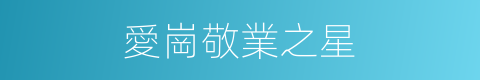 愛崗敬業之星的同義詞