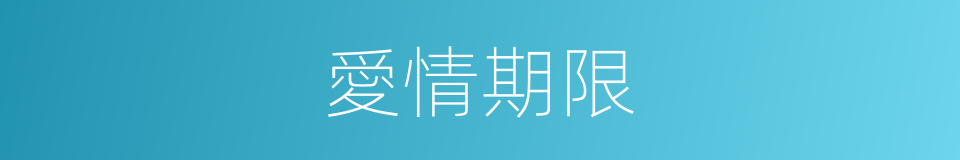 愛情期限的同義詞