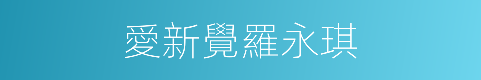 愛新覺羅永琪的同義詞