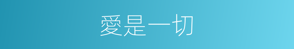 愛是一切的同義詞
