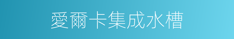 愛爾卡集成水槽的同義詞