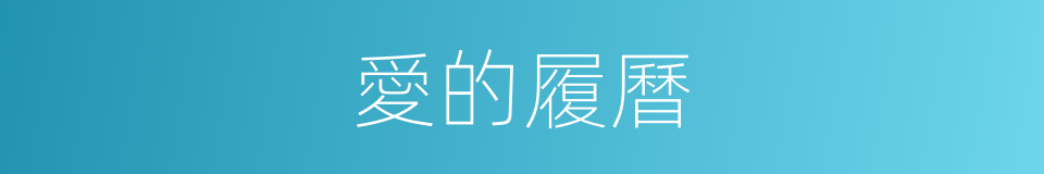 愛的履曆的同義詞