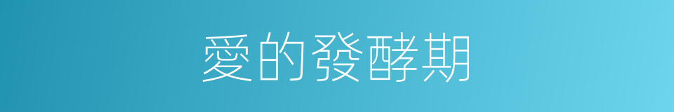 愛的發酵期的同義詞