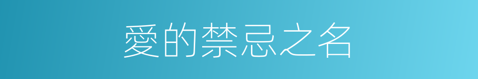 愛的禁忌之名的同義詞
