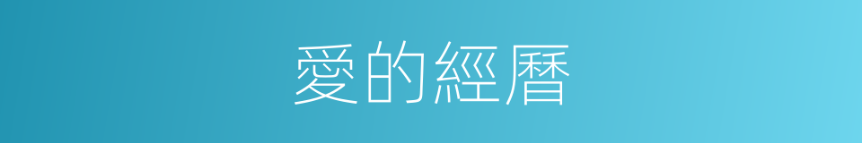 愛的經曆的同義詞