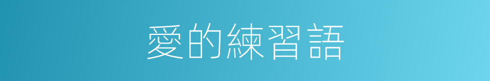愛的練習語的同義詞
