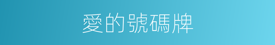 愛的號碼牌的同義詞