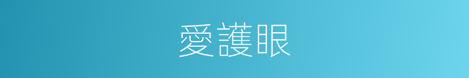 愛護眼的同義詞