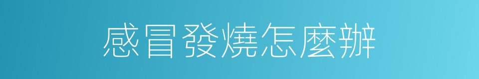 感冒發燒怎麼辦的同義詞