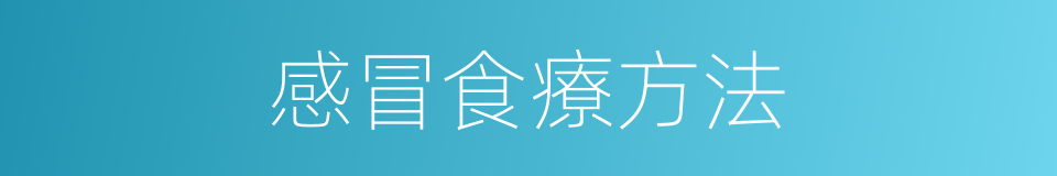 感冒食療方法的同義詞