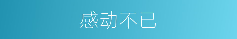 感动不已的意思