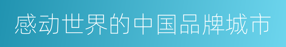 感动世界的中国品牌城市的同义词
