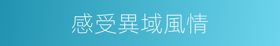 感受異域風情的同義詞