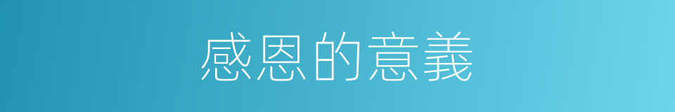 感恩的意義的同義詞