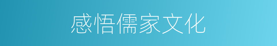 感悟儒家文化的同义词