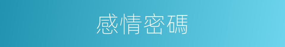 感情密碼的同義詞