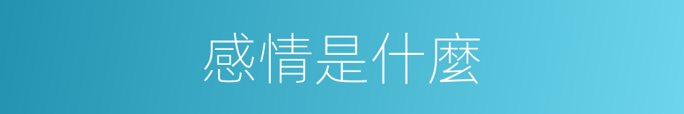 感情是什麼的意思