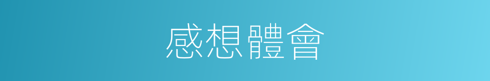 感想體會的同義詞