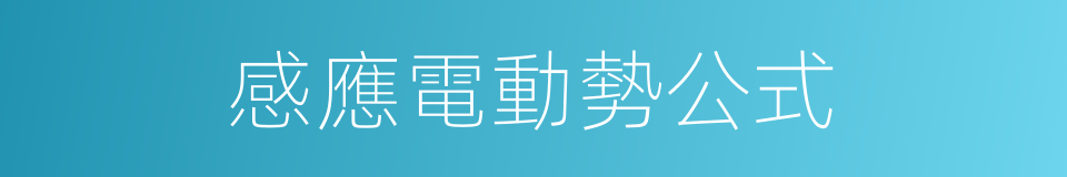 感應電動勢公式的同義詞