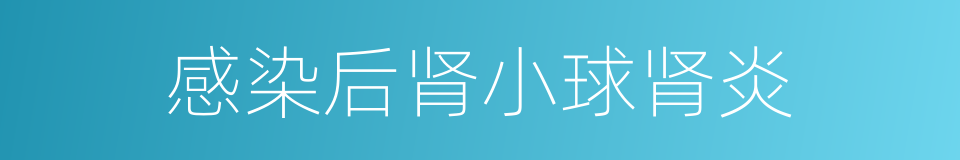 感染后肾小球肾炎的同义词