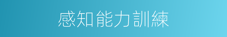 感知能力訓練的同義詞