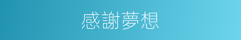 感謝夢想的同義詞