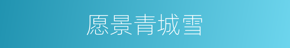 愿景青城雪的同义词