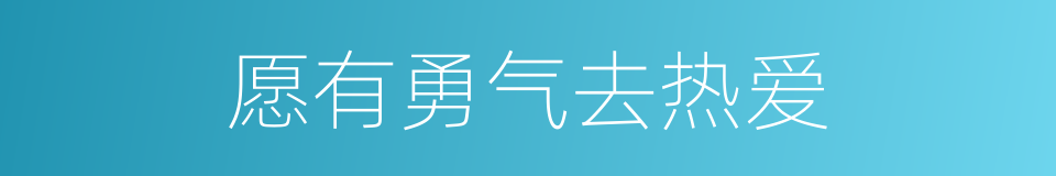 愿有勇气去热爱的同义词