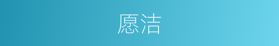 愿洁的意思