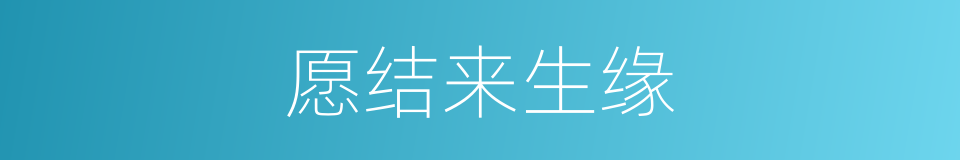 愿结来生缘的同义词