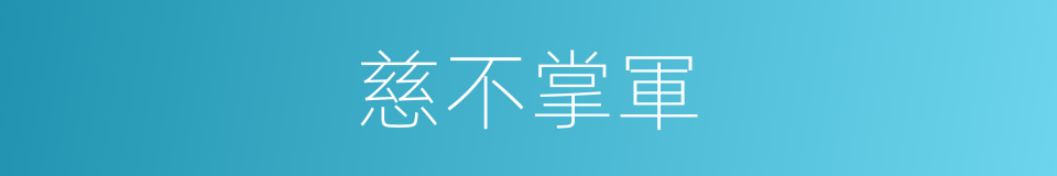 慈不掌軍的同義詞