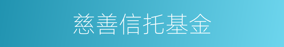 慈善信托基金的同义词